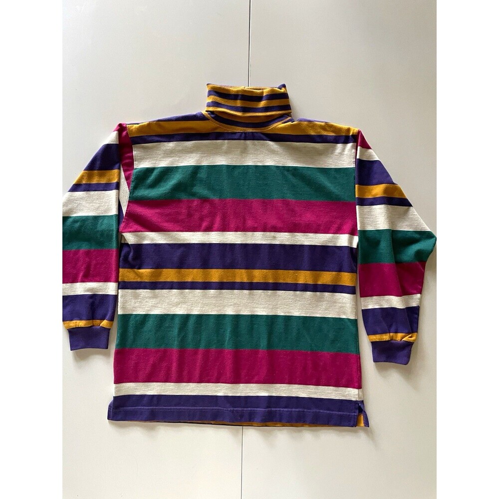A&M Collection AOP L Striped Turtleneck Shirt